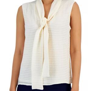 Anne Klein Tie-Neck Sleeveless Blouse - Size XL - NWT